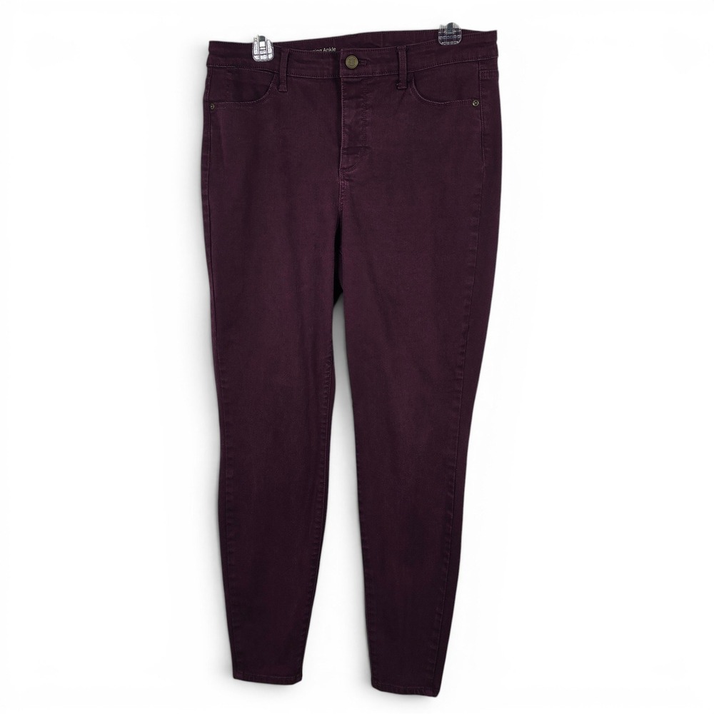 Talbots Flawless High Waist Jegging Ankle Pants Woman 10 Dark Plum Burgundy Jean